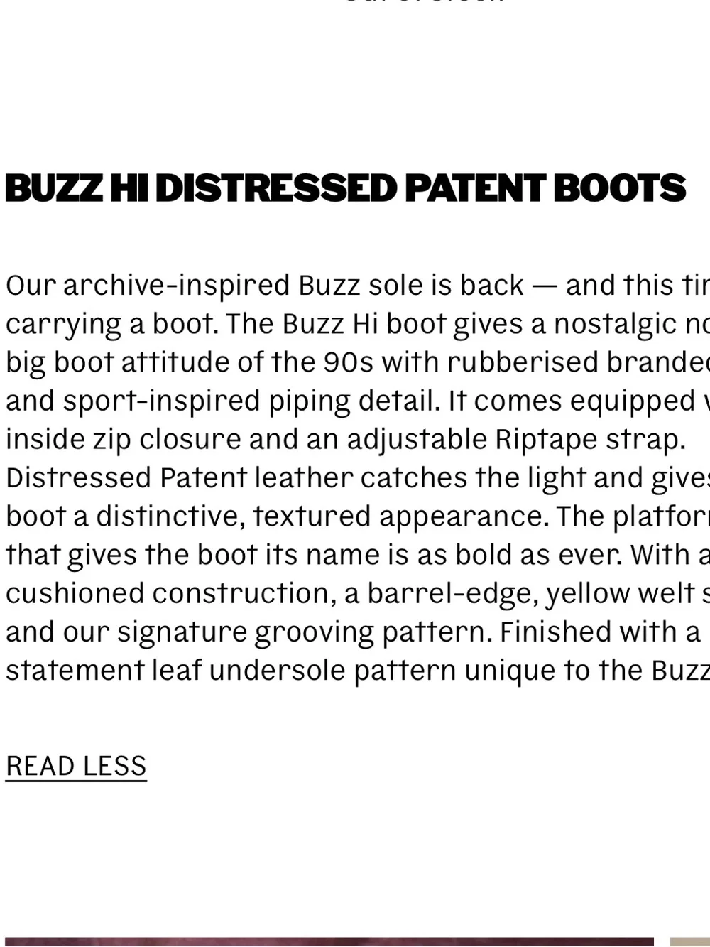 Dr Martens women’s BUZZ HI DISTRESSED PATENT BOOTS